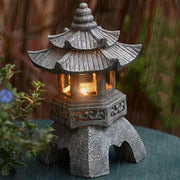 Pagode lanterne zen, ambiance lumineuse au crépuscule — VITALIA PARIS