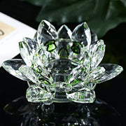 Bougeoir cristal fleur de lotus, reflets translucides — VITALIA PARIS