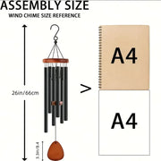 Dimensions du carillon noir : hauteur totale d’environ 66 cm