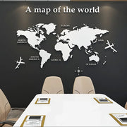 Carte du monde murale Atlas claire sur mur sombre