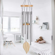 Carillon à vent argenté de 60 cm avec six tubes