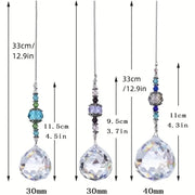 Dimensions du lot de trois attrape-soleil en cristal