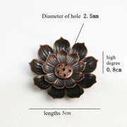 Porte-encens lotus en alliage, diamètre 5 cm et trou central 2,5 mm
