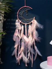 Suspension lune rose poudré sans lumière
