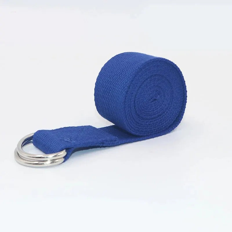 Sangle de yoga bleue – 183 cm, double boucle D