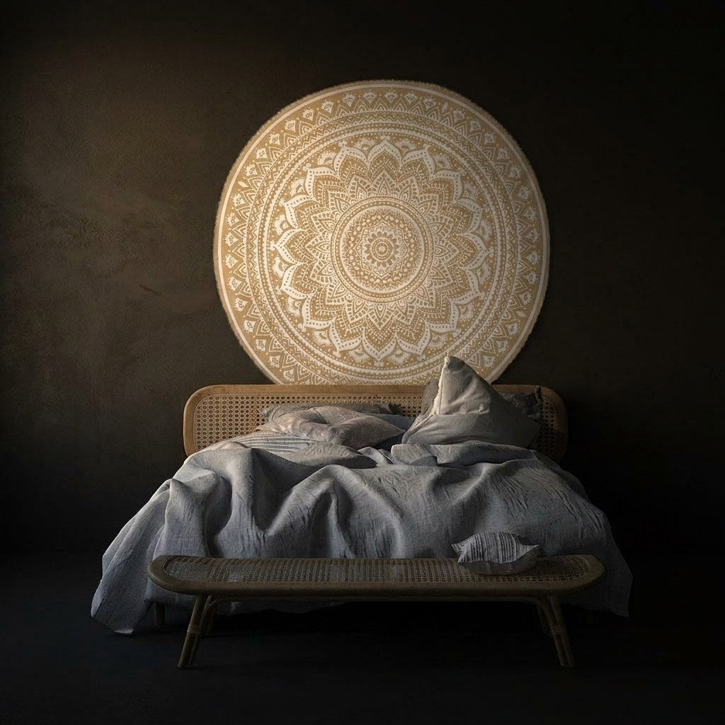 Tenture murale bohème 150 × 130 cm en polyester