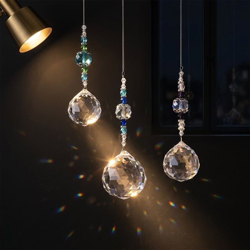 Kit Fenêtre arc-en-ciel — 5 attrape-soleil en cristal