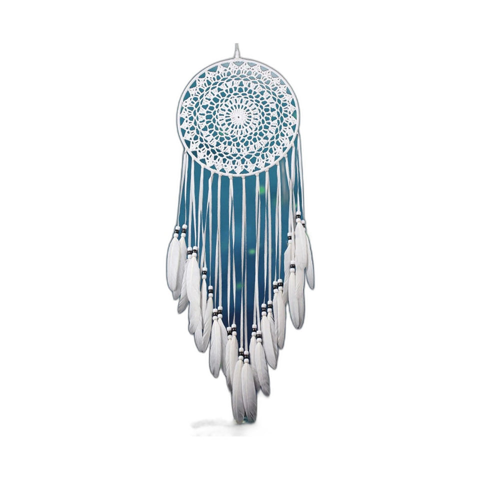 Plume Blanche — Grand Attrape-reves Artisanal