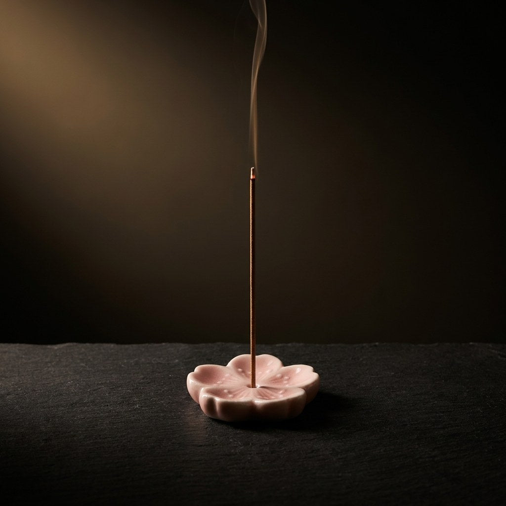 Porte-encens en céramique fleur de cerisier