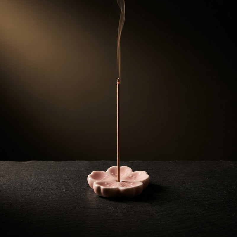 Porte-encens en céramique fleur de cerisier
