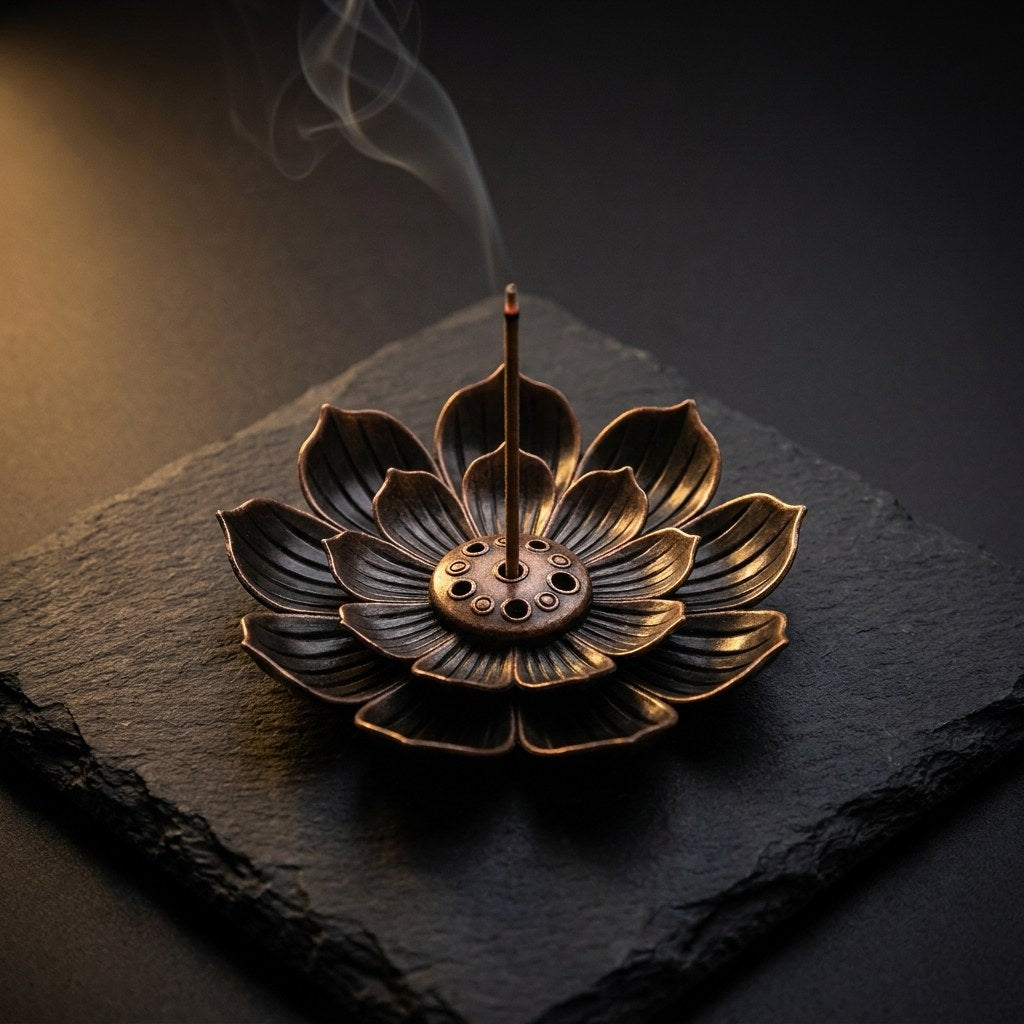Porte-encens lotus en alliage — 5 cm
