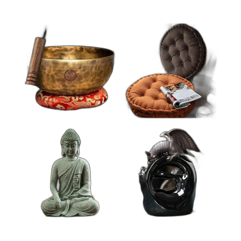 Ritual Sonotherapie — Bol Nepal, Zafu, Bouddha & Dragon Encens