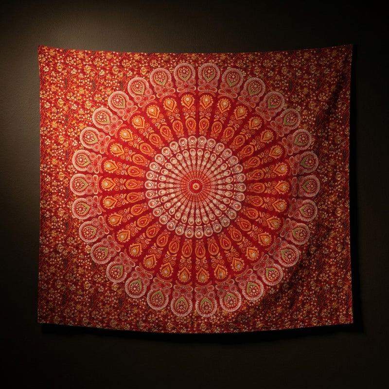 Tenture mandala indienne – 73 × 95 ou 150 × 130 cm